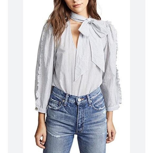 Ulla Johnson Stripe Blouse - Picture 1 of 7